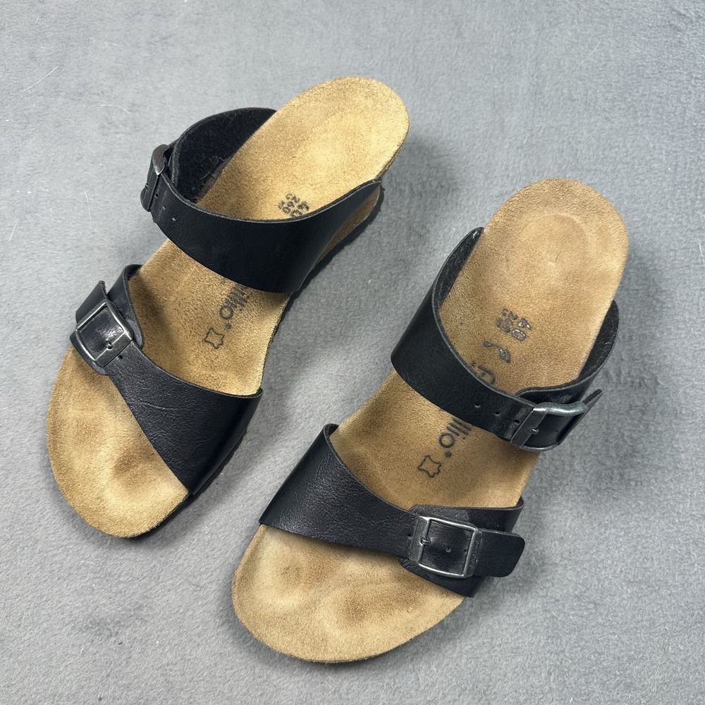Birkenstock Papillio Dorothy Wedge Double Strap Wmns Sandals Black 40 9 9.5